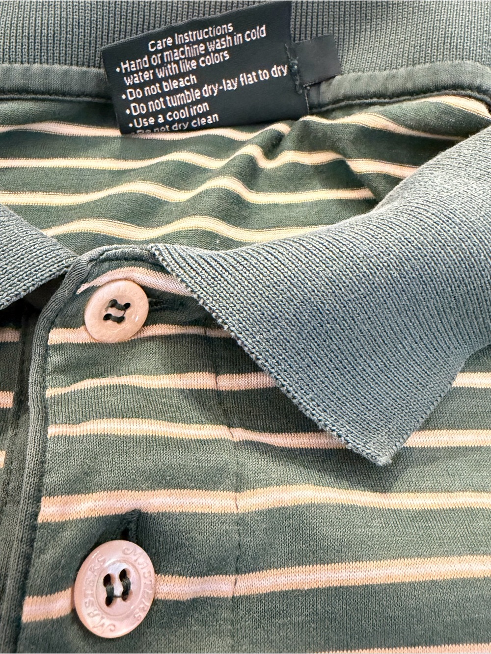 Vintage Masters Clubhouse Collection Green Striped Polo Shirt Original Logo - Picture 4 of 14